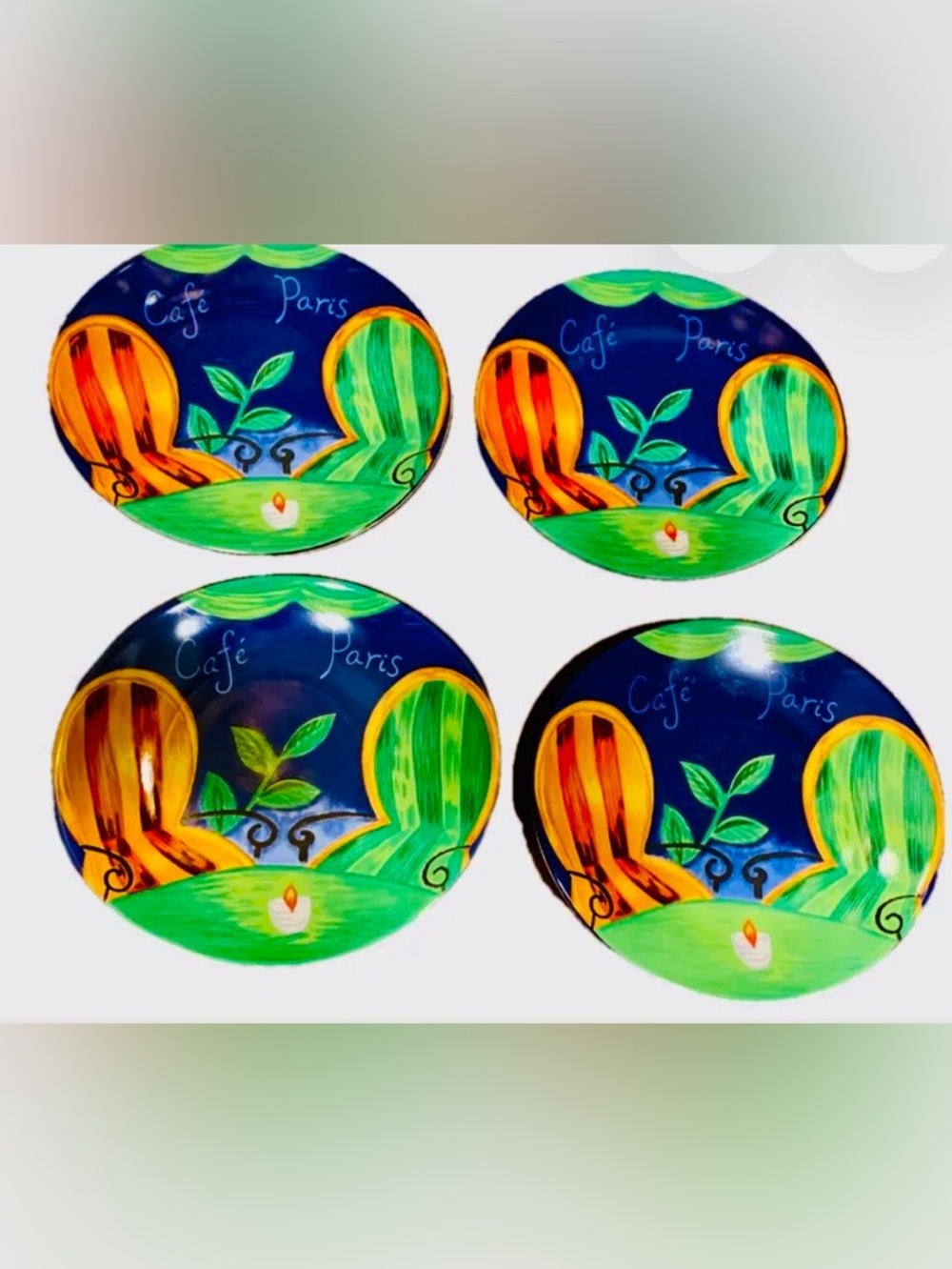 Sango Cafe Paris Art Deco 8 3/8" Salad /Dessert Plate, Set Of 4